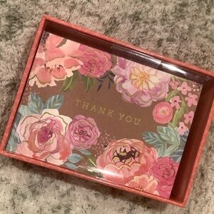 Clementine Flower Garden Thank You Cards Set of 16 NWT 4x5.5”